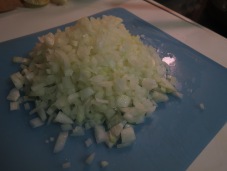 Chopped onions.